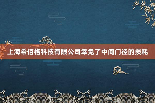 上海希佰格科技有限公司幸免了中间门径的损耗
