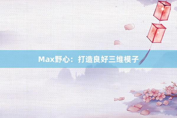 Max野心：打造良好三维模子